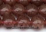 CBQ773 15 inches 10mm round strawberry quartz beads