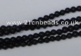 CBS01 15.5 inches 4mm round black stone beads wholesale