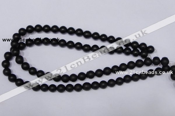 CBS03 15.5 inches 8mm round black stone beads wholesale