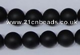 CBS05 15.5 inches 12mm round black stone beads wholesale