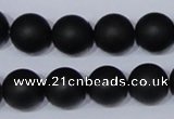 CBS06 15.5 inches 14mm round black stone beads wholesale