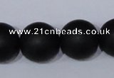 CBS08 15.5 inches 18mm round black stone beads wholesale