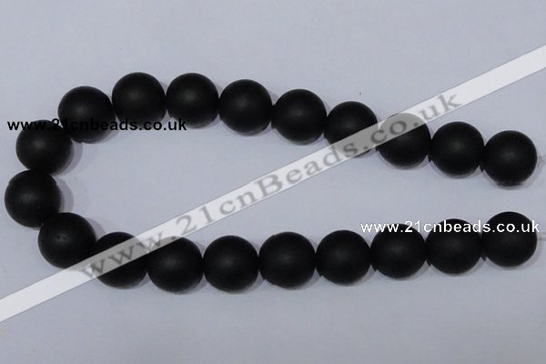 CBS08 15.5 inches 18mm round black stone beads wholesale