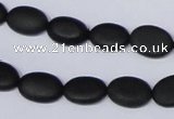 CBS10 15.5 inches 10*12mm oval black stone beads wholesale