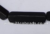 CBS15 15.5 inches 12*40mm cylinder black stone beads wholesale