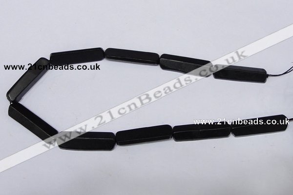 CBS15 15.5 inches 12*40mm cylinder black stone beads wholesale