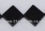 CBS17 15.5 inches 20*20mm diamond black stone beads wholesale