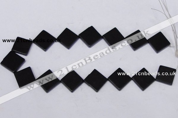 CBS17 15.5 inches 20*20mm diamond black stone beads wholesale