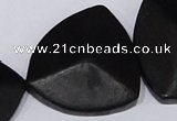 CBS19 15.5 inches 30*30mm triangle black stone beads wholesale