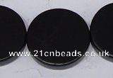 CBS20 15.5 inches 30mm coin black stone beads wholesale