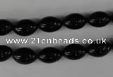 CBS201 15.5 inches 8*12mm rice blackstone beads wholesale