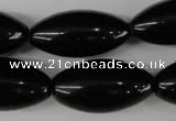 CBS204 15.5 inches 15*30mm rice blackstone beads wholesale