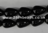 CBS205 15.5 inches 12*16mm teardrop blackstone beads wholesale