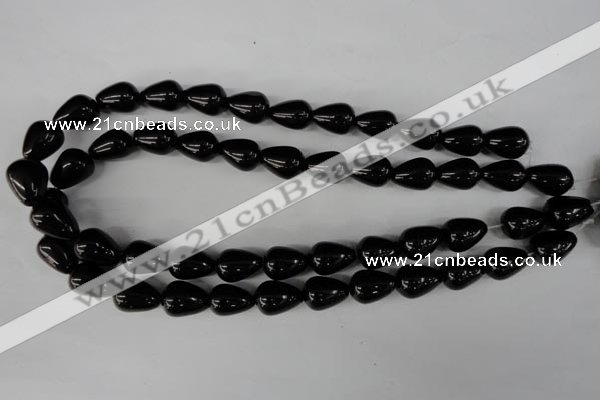 CBS205 15.5 inches 12*16mm teardrop blackstone beads wholesale