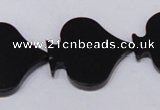 CBS22 15.5 inches 28*28mm heart black stone beads wholesale