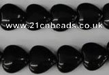 CBS232 15.5 inches 14*14mm heart blackstone beads wholesale