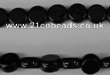 CBS238 15.5 inches 10mm flat round blackstone beads wholesale