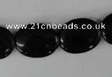 CBS251 15.5 inches 15*20mm oval blackstone beads wholesale