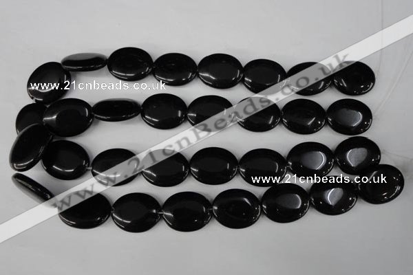 CBS253 15.5 inches 20*25mm oval blackstone beads wholesale