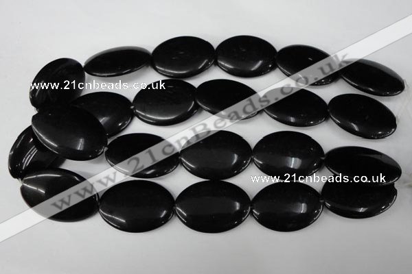 CBS254 15.5 inches 25*35mm oval blackstone beads wholesale
