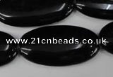 CBS255 15.5 inches 18*40mm oval blackstone beads wholesale