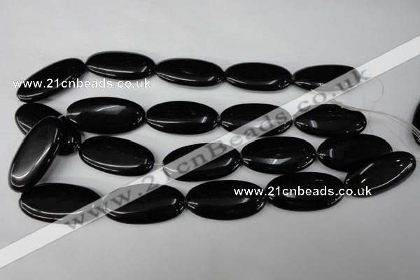 CBS255 15.5 inches 18*40mm oval blackstone beads wholesale