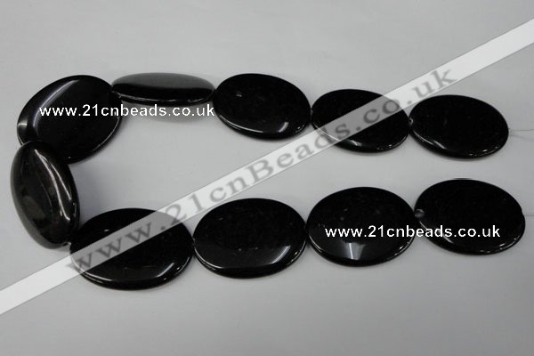 CBS256 15.5 inches 30*40mm oval blackstone beads wholesale