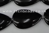 CBS268 15.5 inches 20*30mm flat teardrop blackstone beads wholesale