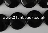 CBS297 15.5 inches 20mm faceted coin blackstone beads wholesale