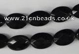 CBS310 15.5 inches 10*14mm faceted oval blackstone beads wholesale