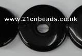 CBS338 15.5 inches 28mm donut blackstone beads wholesale