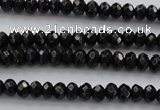 CBS506 15.5 inches 2*3mm faceted rondelle A grade black spinel beads