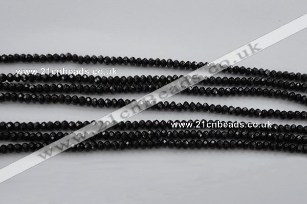 CBS506 15.5 inches 2*3mm faceted rondelle A grade black spinel beads