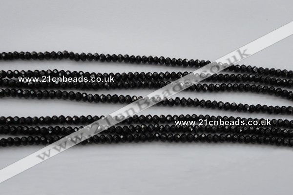 CBS507 15.5 inches 2*4mm faceted rondelle A grade black spinel beads