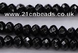 CBS508 15.5 inches 4*6mm faceted rondelle A grade black spinel beads