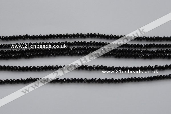 CBS511 15.5 inches 2*3mm faceted rondelle AA grade black spinel beads