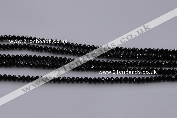 CBS512 15.5 inches 2*4mm faceted rondelle AA grade black spinel beads