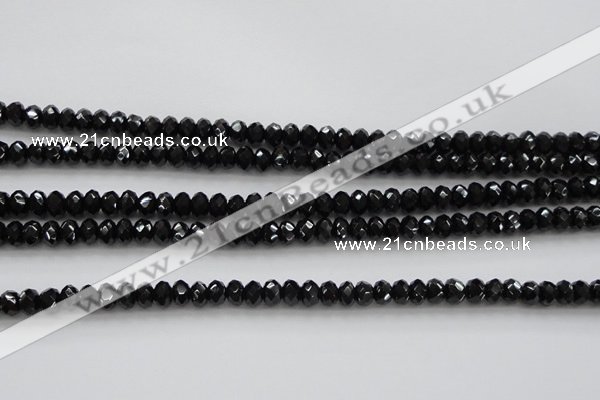 CBS513 15.5 inches 4*5mm faceted rondelle AA grade black spinel beads