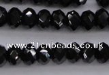 CBS514 15.5 inches 4*6mm faceted rondelle AA grade black spinel beads