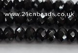 CBS515 15.5 inches 5*7mm faceted rondelle AA grade black spinel beads