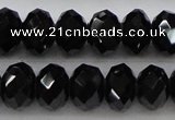 CBS516 15.5 inches 6*8mm faceted rondelle AA grade black spinel beads