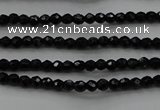 CBS520 15.5 inches 2mm faceted round A grade black spinel beads