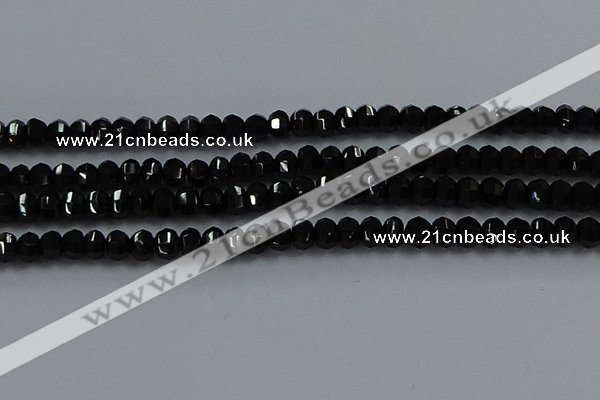 CBS529 15.5 inches 3*5mm lantern-shaped natural black spinel beads