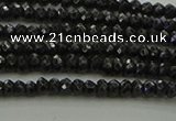 CBS531 15.5 inches 1.5*2.5mm faceted rondelle black spinel beads