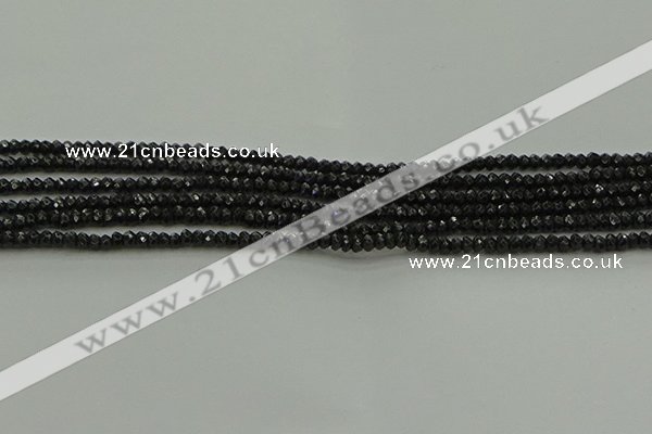 CBS531 15.5 inches 1.5*2.5mm faceted rondelle black spinel beads