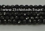 CBS534 15.5 inches 3mm faceted round black spinel beads