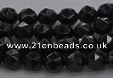 CBS536 15.5 inches 6mm faceted round black spinel beads