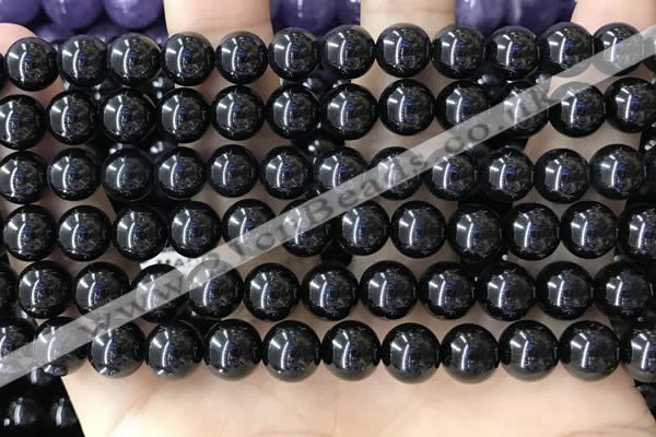 CBS542 15.5 inches 8mm round black spinel gemstone beads