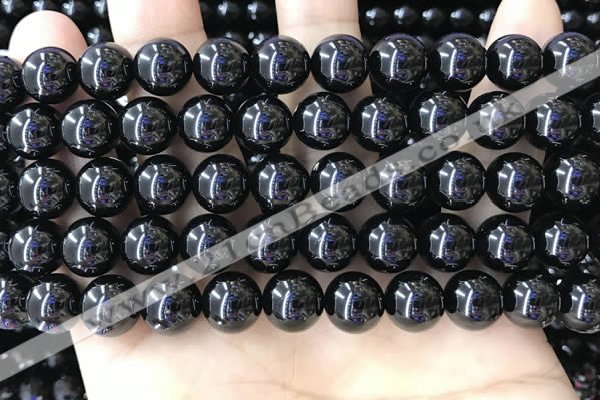 CBS543 15.5 inches 10mm round black spinel gemstone beads