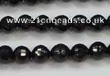 CBS556 15.5 inches 6mm faceted round AA grade black spinel beads